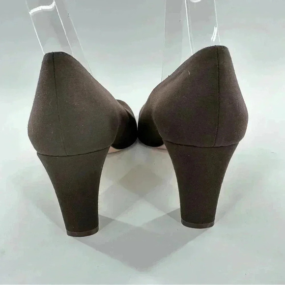 Saks fifth avenue folio collection heels 9 brown satin vintage 80s 90s formal - Picture 4 of 12